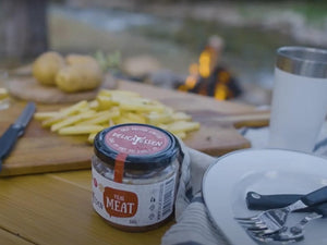 Телешко с пържени картофки и бърза туршия