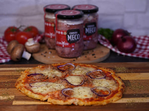 Кето пица със свинско месо от буркан